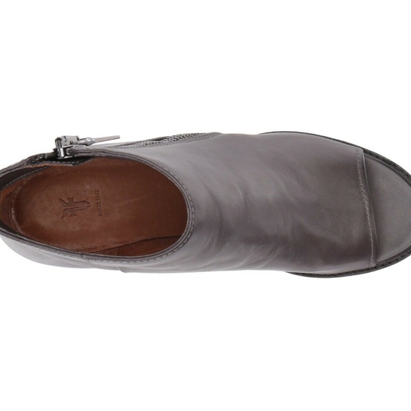 Frye Brielle  Leather Peep Toe Booties - Picture 4 of 7